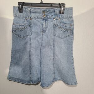 Vintage Y2K rewind womens girly cute blue denim size 5 skirt